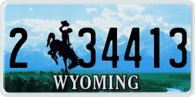 WY license plate 234413