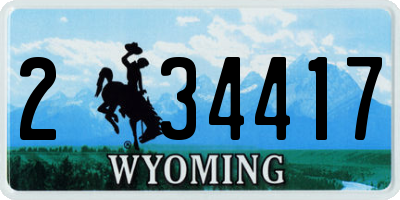 WY license plate 234417