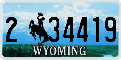WY license plate 234419
