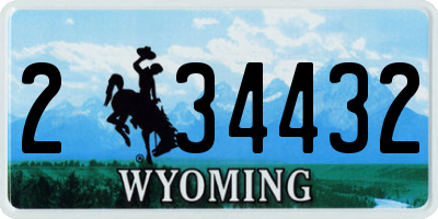WY license plate 234432