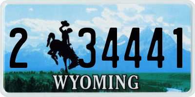 WY license plate 234441