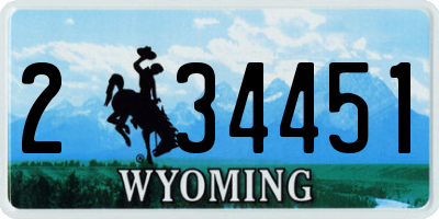 WY license plate 234451
