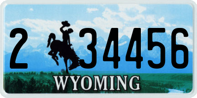 WY license plate 234456