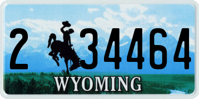 WY license plate 234464