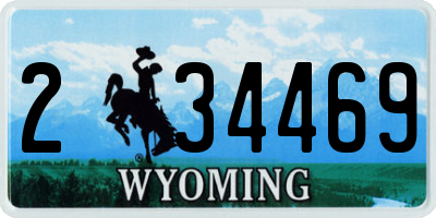 WY license plate 234469