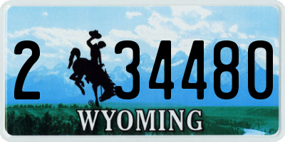 WY license plate 234480