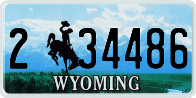 WY license plate 234486