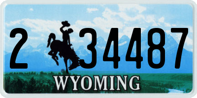 WY license plate 234487