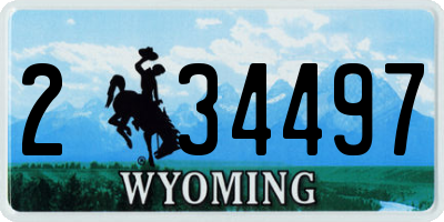 WY license plate 234497