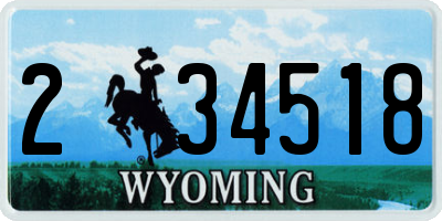 WY license plate 234518