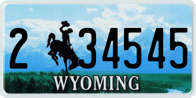 WY license plate 234545