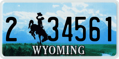 WY license plate 234561