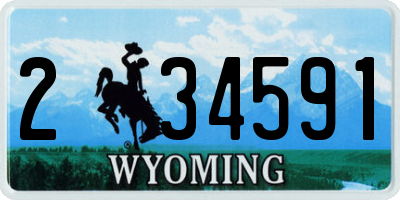WY license plate 234591