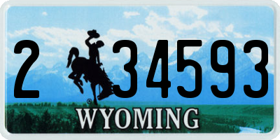 WY license plate 234593