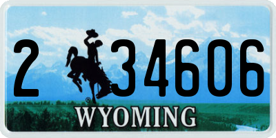 WY license plate 234606