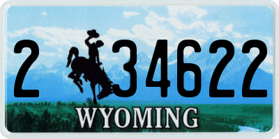 WY license plate 234622