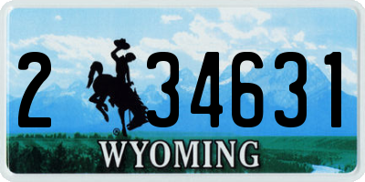WY license plate 234631