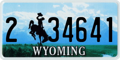 WY license plate 234641