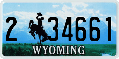 WY license plate 234661