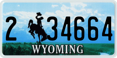 WY license plate 234664