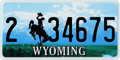 WY license plate 234675