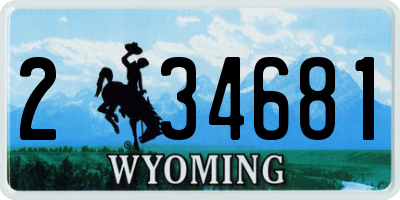 WY license plate 234681