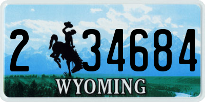 WY license plate 234684
