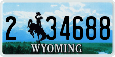 WY license plate 234688