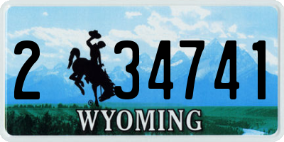 WY license plate 234741