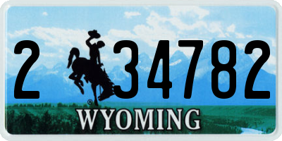 WY license plate 234782