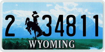 WY license plate 234811