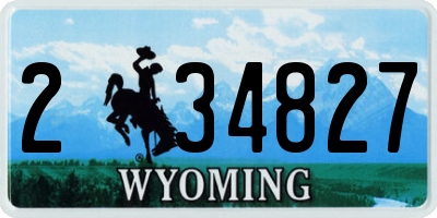 WY license plate 234827