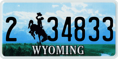 WY license plate 234833