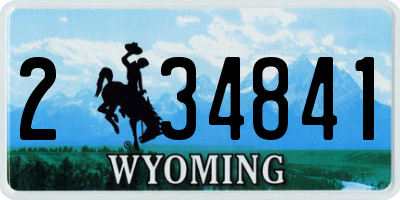 WY license plate 234841