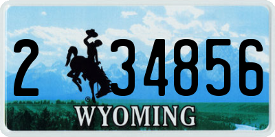 WY license plate 234856