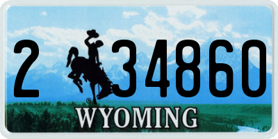 WY license plate 234860