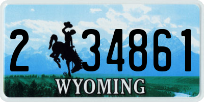 WY license plate 234861