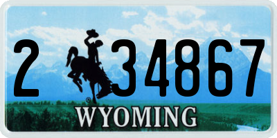 WY license plate 234867