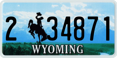 WY license plate 234871
