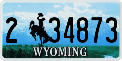 WY license plate 234873