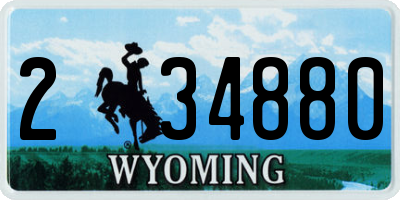 WY license plate 234880