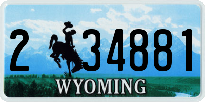 WY license plate 234881