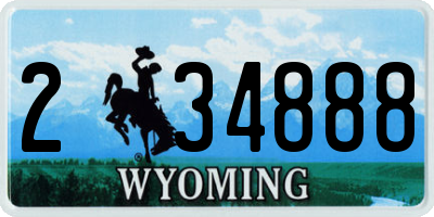 WY license plate 234888