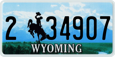 WY license plate 234907