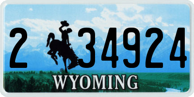 WY license plate 234924