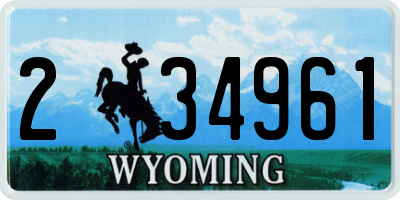 WY license plate 234961