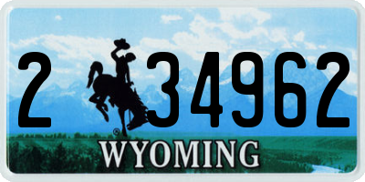 WY license plate 234962