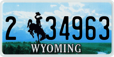 WY license plate 234963