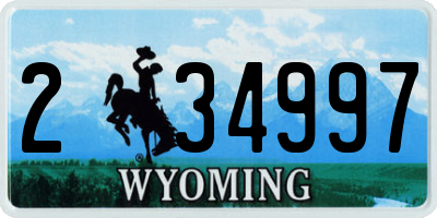 WY license plate 234997