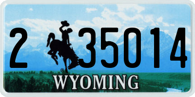 WY license plate 235014